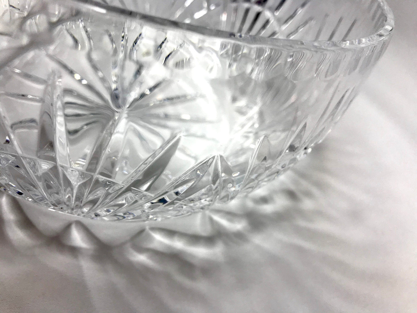 Mid Century Cut Glass Decorative Glass Serving Bowls