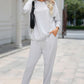 Round Neck Top and Drawstring Pants Lounge Set