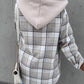 Plaid Dropped Shoulder Hooded Jacket