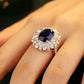 5 Carat Lab-Grown Sapphire Flower Shape Ring