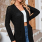 Open Front Dropped Shoulder Cardigan with Pockets