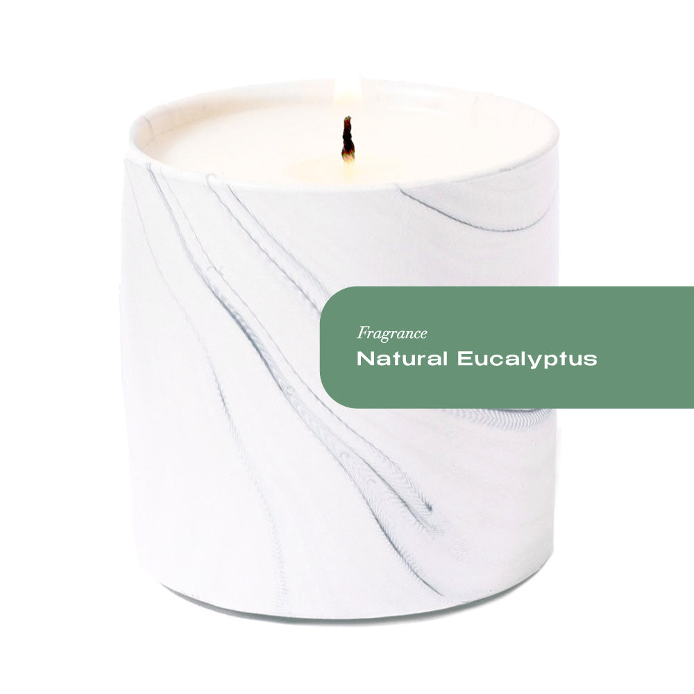 Natural Eucalyptus White Marble Candle 6oz