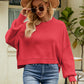 Round Neck Lantern Sleeve Sweater