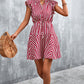 Ruffled Striped Cap Sleeve Mini Dress