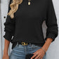 Mandy Ribbed Round Neck Long Sleeve T-Shirt