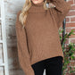 Turtleneck Dropped Shoulder  Pullover Sweater