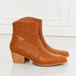 MMShoes Watertower Town Faux Leather Western Ankle Boots in Ochre