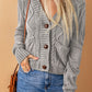 Woven Right Mixed Knit Button Down Cardigan with Pockets