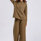 Basic Bae Rolled Round Neck Top and Pants Sweater Set