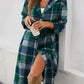 Devine Plaid Long Sleeve Hooded Coat