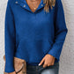 Perfee Half Buttoned Collared Neck Sweatshirt with Pocket