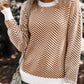 Striped Round Neck Long Sleeve Sweater