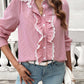 Devine Textured Lace Detail Long Sleeve Shirt