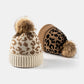 Leopard Pom-Pom Cuffed Beanie