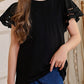 Round Neck Flutter Sleeve T-Shirt