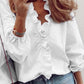 Full Size Ruffled V-Neck Long Sleeve Blouse