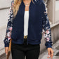 Printed Zip Up Long Sleeve Jacket