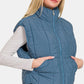 Zenana Zip Up Cropped Puffer Vest with Pockets