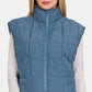 Zenana Zip Up Cropped Puffer Vest with Pockets