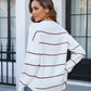 Angel Wings Striped Round Neck Long Sleeve Sweater