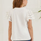 Round Neck Flutter Sleeve T-Shirt