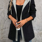 Drawstring Long Sleeve Hooded Jacket