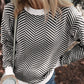 Striped Round Neck Long Sleeve Sweater