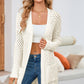 Open Front Dropped Shoulder Cardigan with Pockets