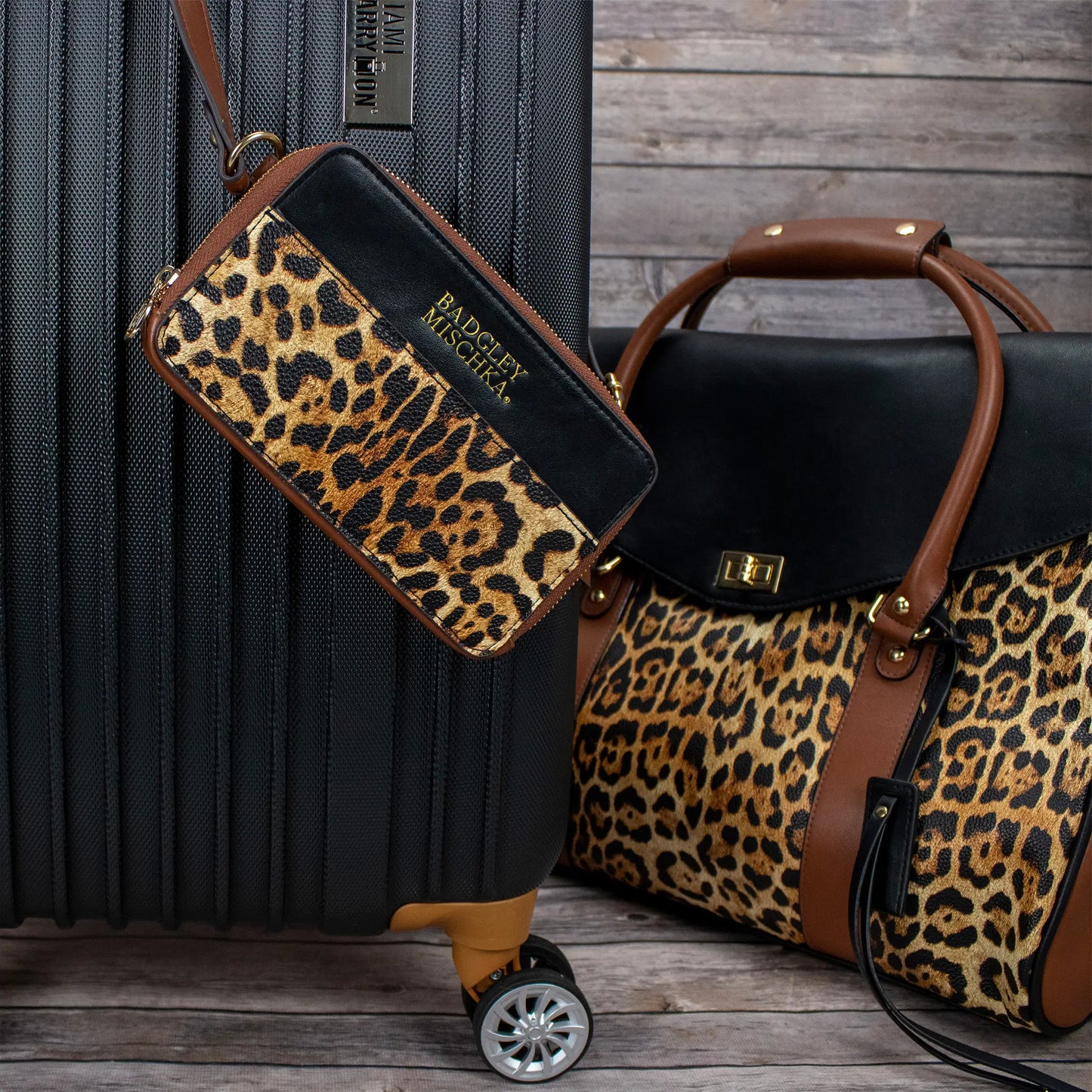 Badgley Mischka Leopard Weekender | Sling Bundle