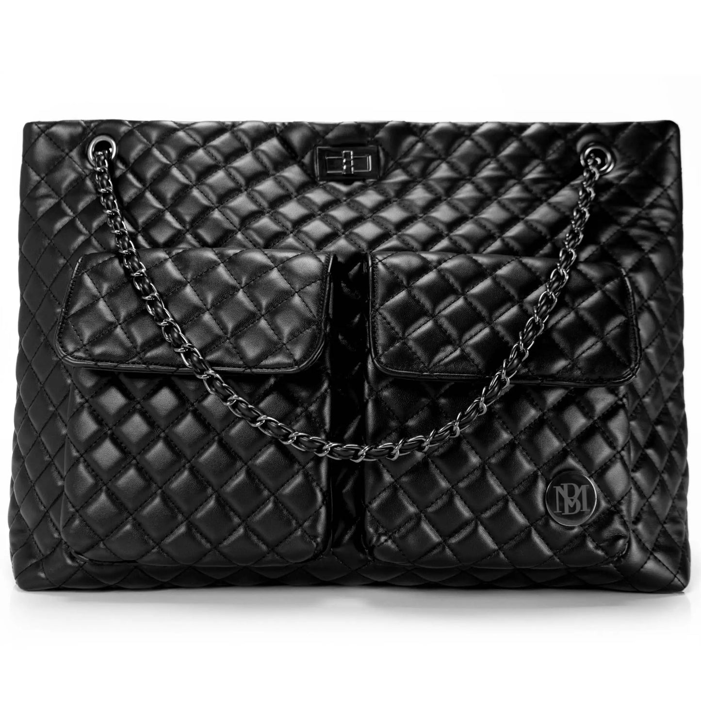 Diana Quilted Vegan Leather Weekender Tote Bag