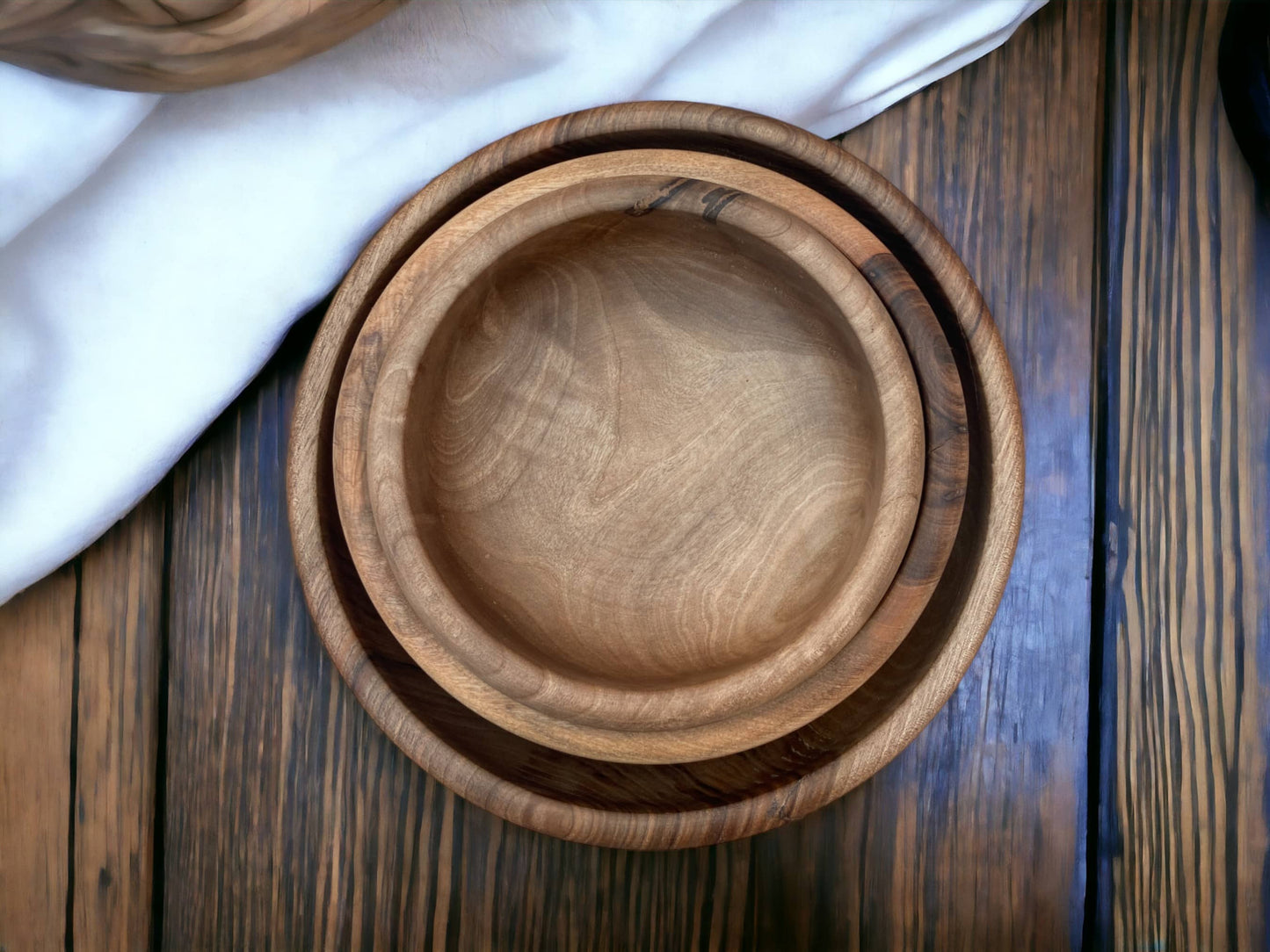 Set Of 3  Handmade Moroccan Walnut Wood Bowl, Walnut Bowl, Salad Bowl, Serving Bowl, Walnut Bowl Made From Ethically Sourced Wood