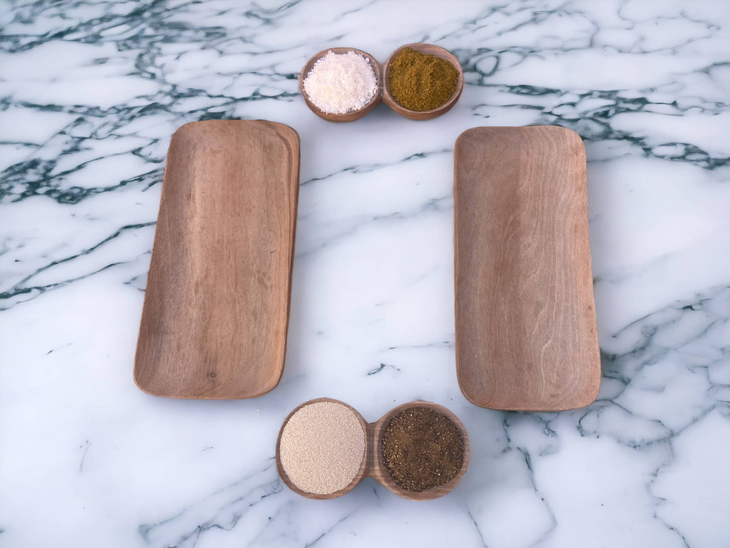 Mini Walnut Spice Bowls Set Of Six, Wooden Spice Bowls, Spice Sevring Bowl, Spice Gift, Traditional Spice Bowl, Gifts for Wife, Gifts