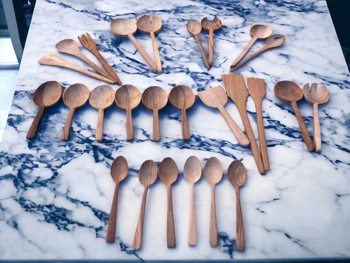 Walnut Kitchen Utensil Set, 25-Pieces Wooden Spoon Set 100% Toxic Free for kitchenware Wood Utensils,  Utensil Set for Kitchen