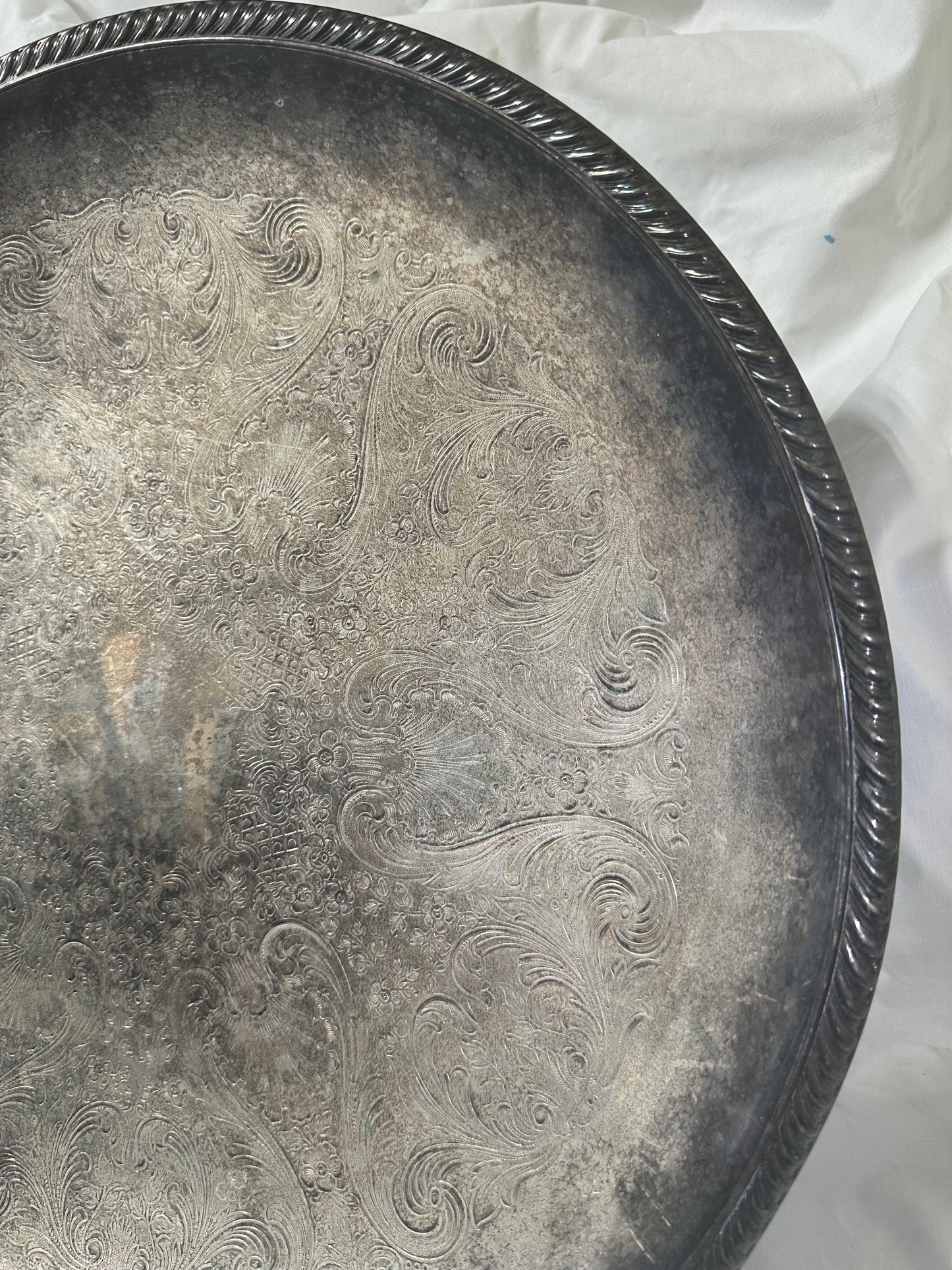 Vintage Silver Oval Serving Tray