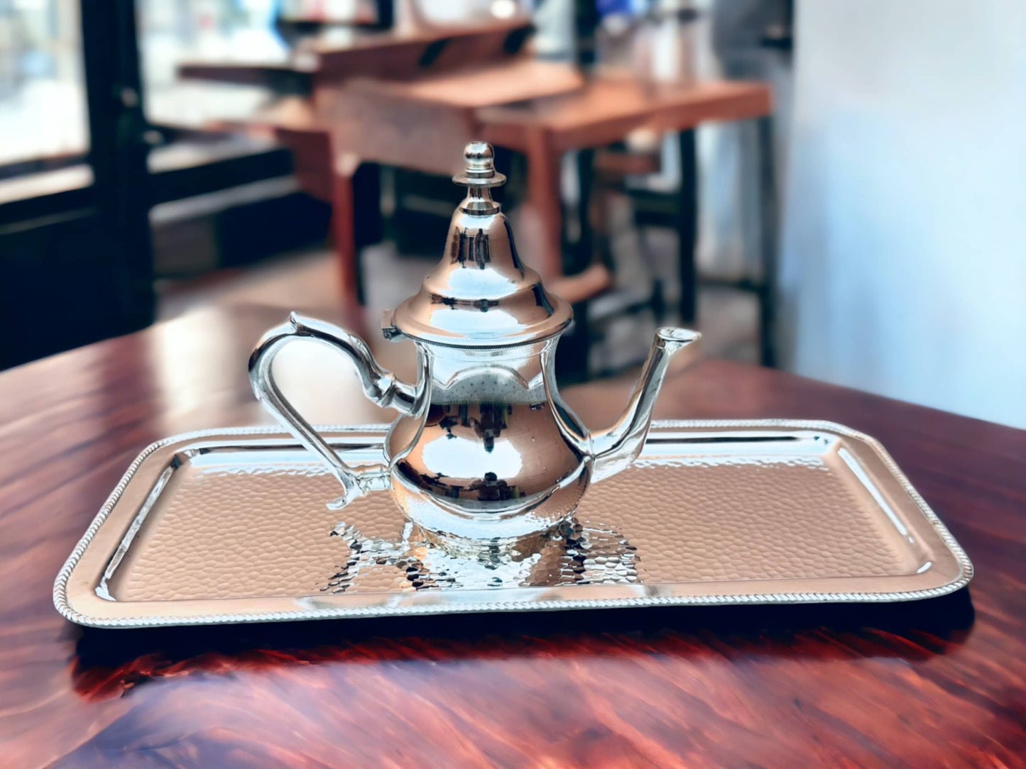 Simply Charming: Handcrafted Moroccan Teapot & Tray Set – Timeless Elegance