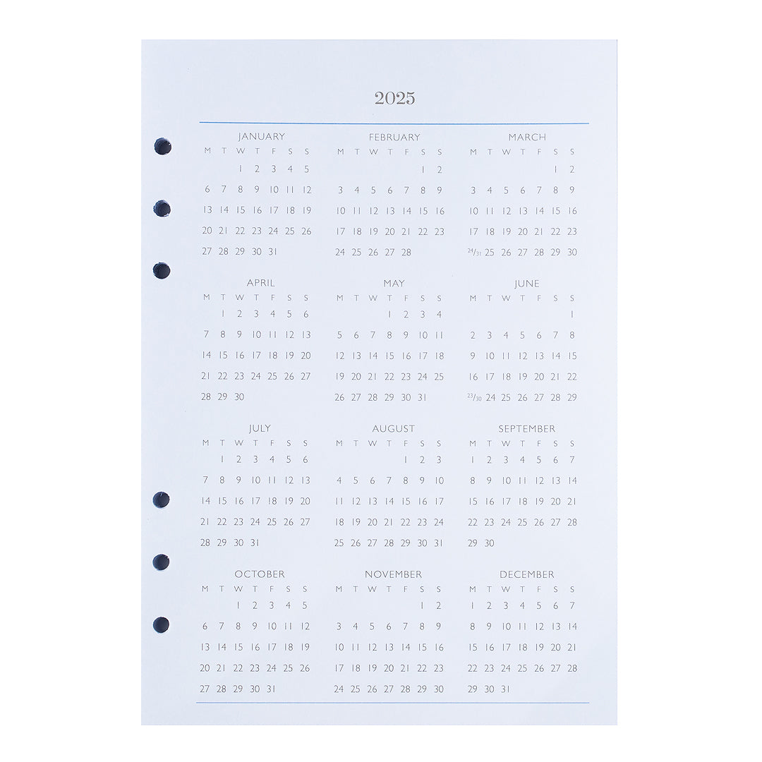 Personal Portfolio Calendar Refills Inserts (January – December 2025)