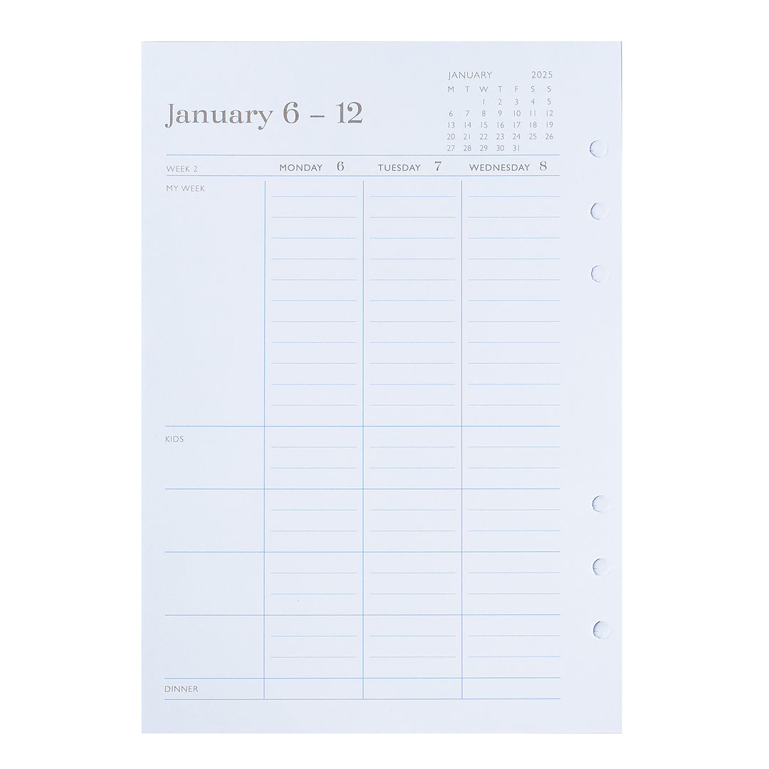 Personal Portfolio Calendar Refills Inserts (January – December 2025)