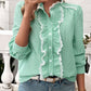 Devine Textured Lace Detail Long Sleeve Shirt