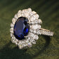 5 Carat Lab-Grown Sapphire Flower Shape Ring