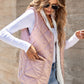 Fuzzy Zip Up Vest Coat with Pockets