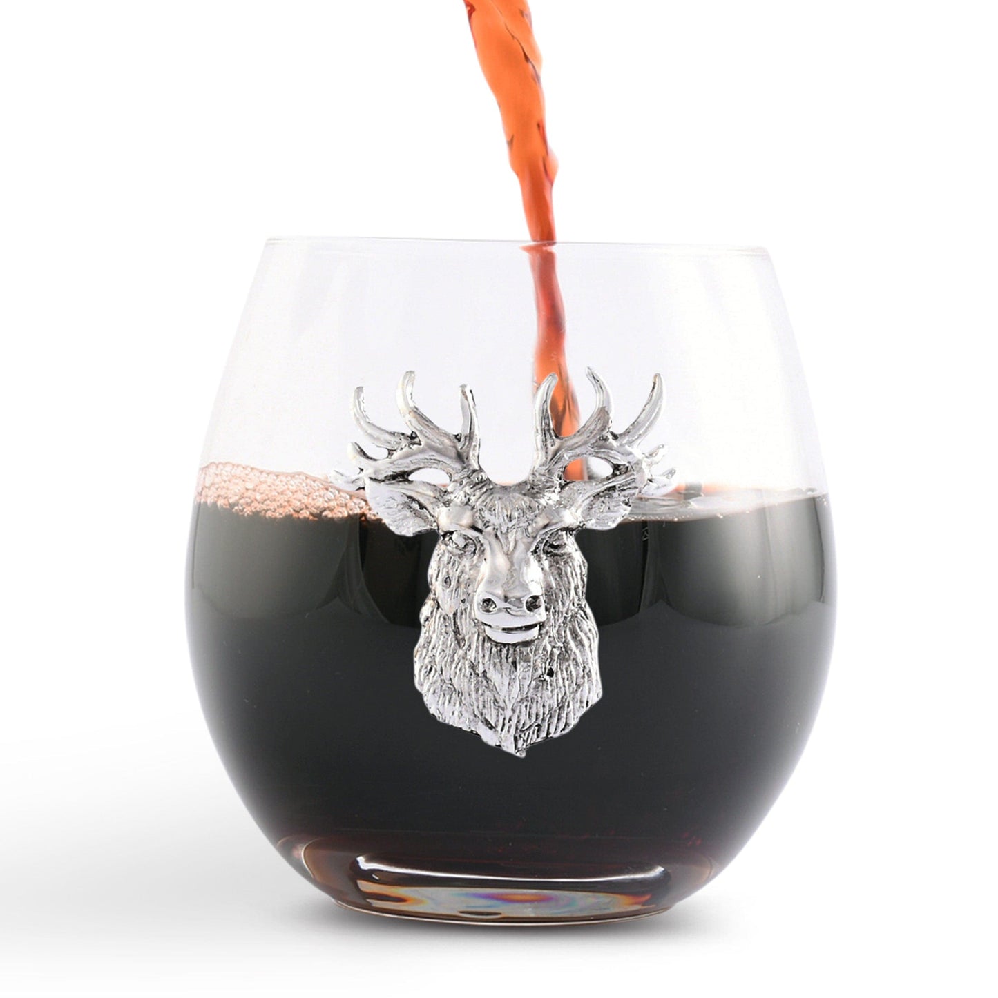 Elk Head Stemless Wine Glasses - Set of 4