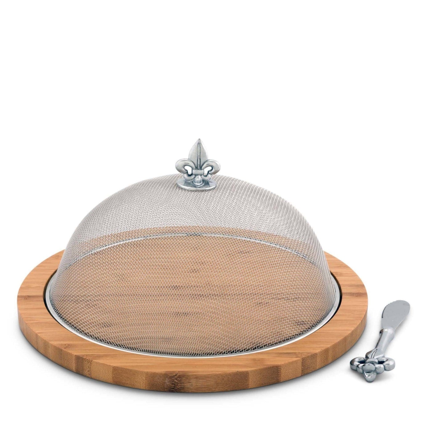 Fleur de Lis 3 Piece Picnic Cheese Board /Spreader