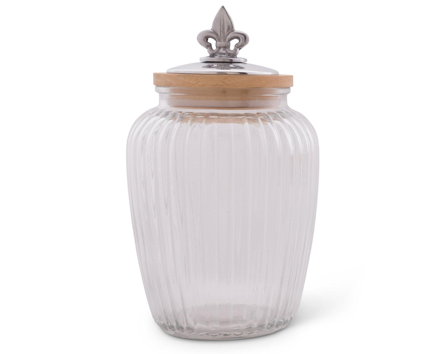 Fleur De Lis Glass Canister