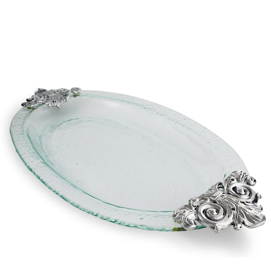 Fleur-De-Lis Glass Platter