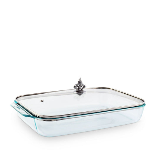 Fleur-de-Lis Lid with Pyrex 3 quart Baking Dish