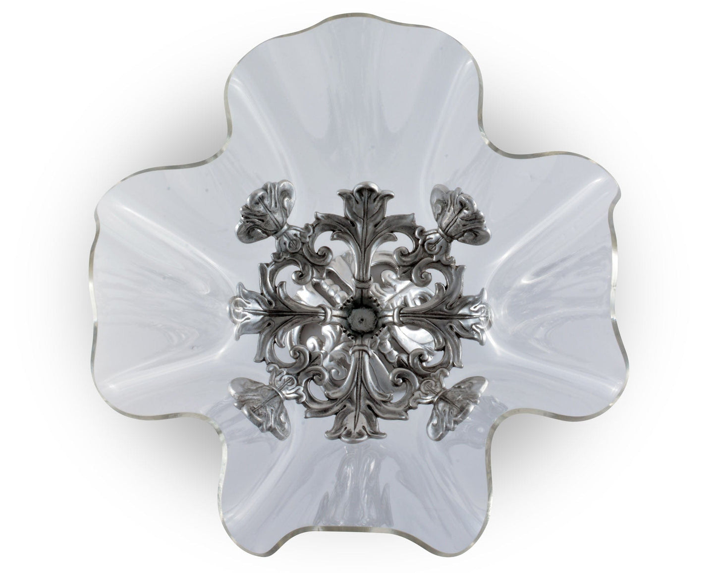 Fleur-De-Lis Stand Acrylic Bowl 11