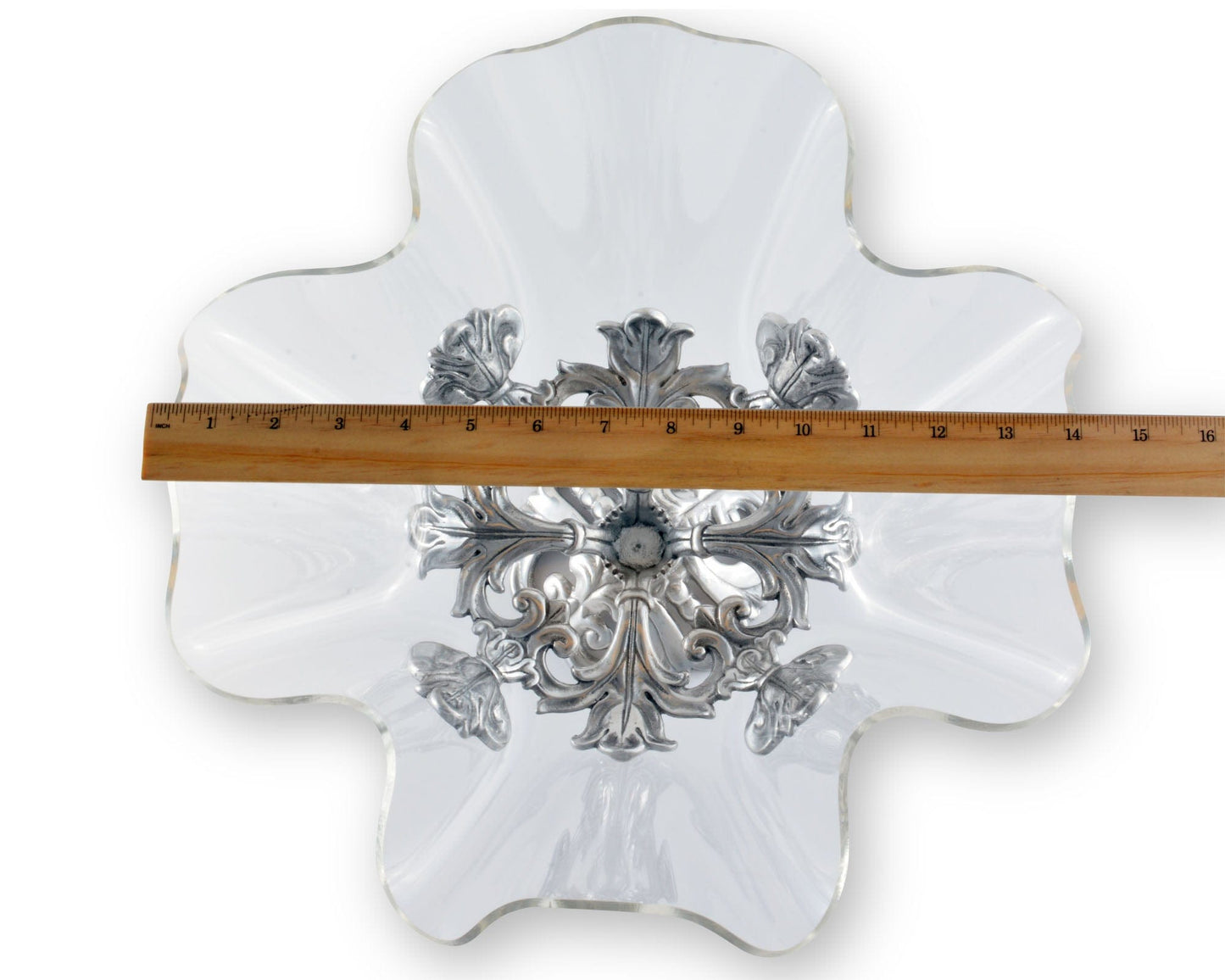 Fleur-De-Lis Stand Acrylic Bowl 14