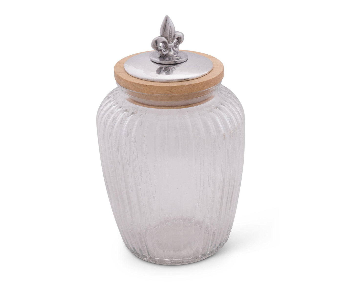 Fleur De Lis Glass Canister