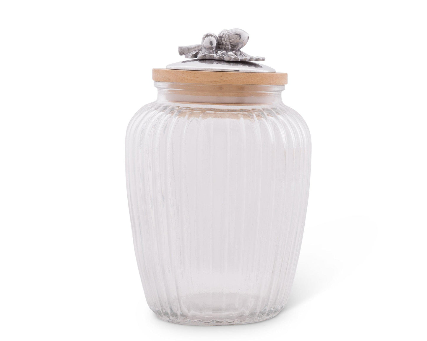 Acorn and Oak Leaf Glass Canister