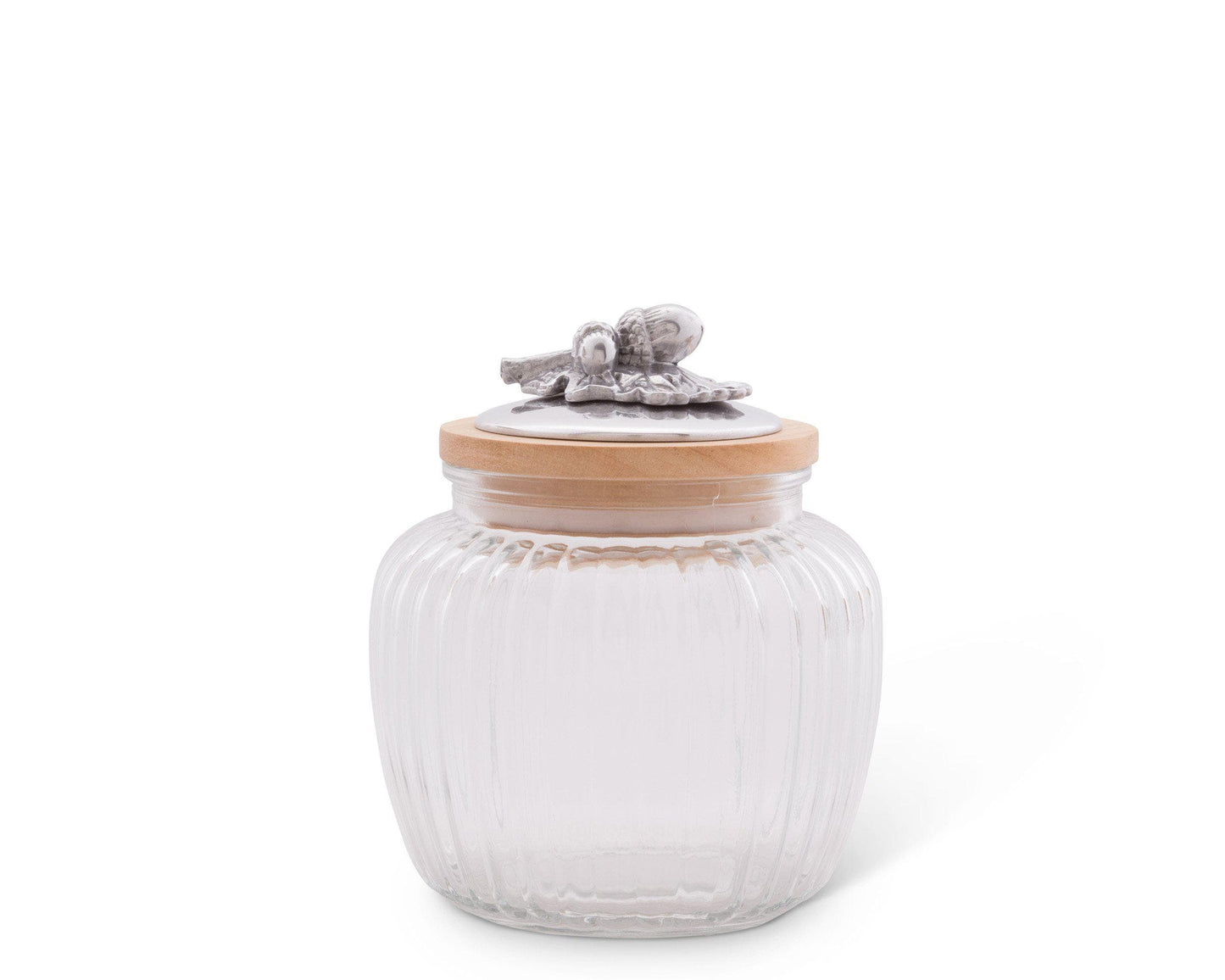 Acorn and Oak Leaf Glass Canister